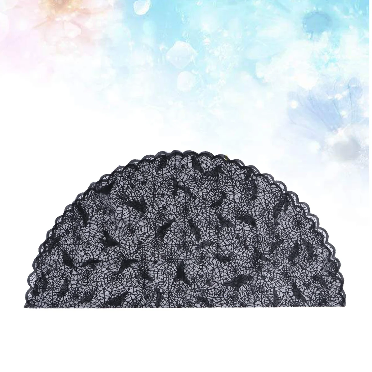 

Round Black Halloween Lace Bat Spider Web Tablecloth Horror Party Decoration Scary Table Cover 178cm Tablecloth