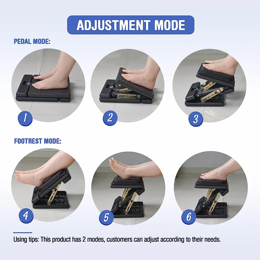 مسند للقدمين قابل للتعديل وسادة رغوة قابلة للإزالة تحت مسند للقدمين للمكتب مع خرز للتدليك للسيارة مكتب المنزل البراز ارتفاع 4-Level