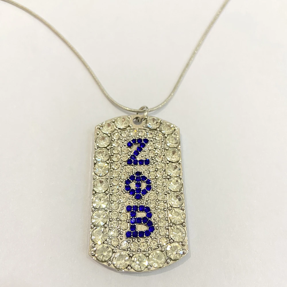 Greek organization different letters full diamond shield snake chain necklace