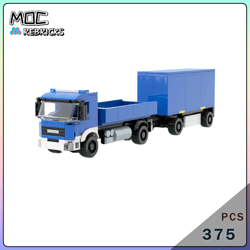 MOC 9t Heavy Emergency Relief Truck with Trailer Building Blocks Technical Rescue Cargo Transport Vehicle Model Toy Adult