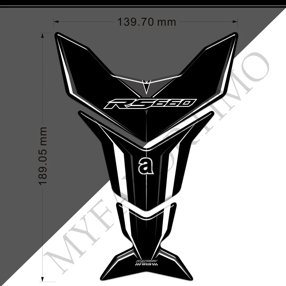 Motocicleta 3D Adesivos para Aprilia, Peixe osso Scratch Decal, Oil Fuel Tank Pad, Capa Protetora, Acessórios, RS660, RS 660, 2019, 2020