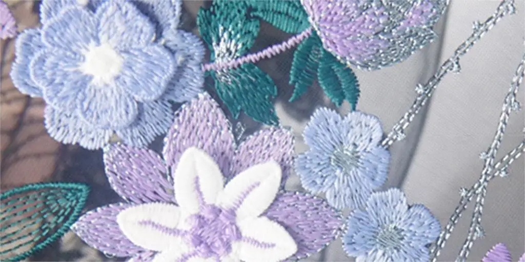 1yard High quality soft screen yarn fabric 3D embroidery material High-grade soft screen wedding dress christmas fabric