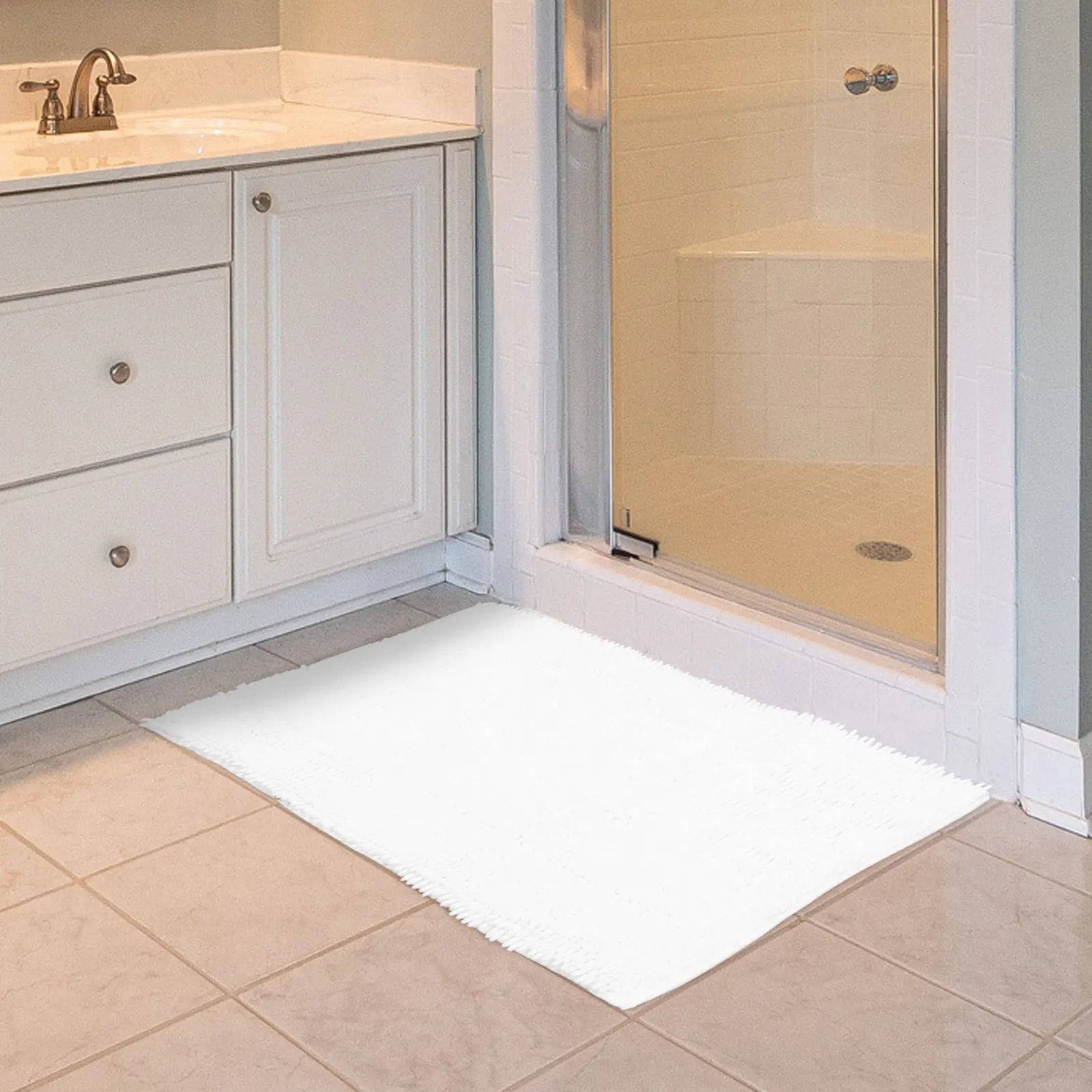 

Oversize Non-Slip Bath Mat Premium Polyester Bathroom Rug with Excellent Anti-Skid Bottom for Shower Tub Swimming Pool