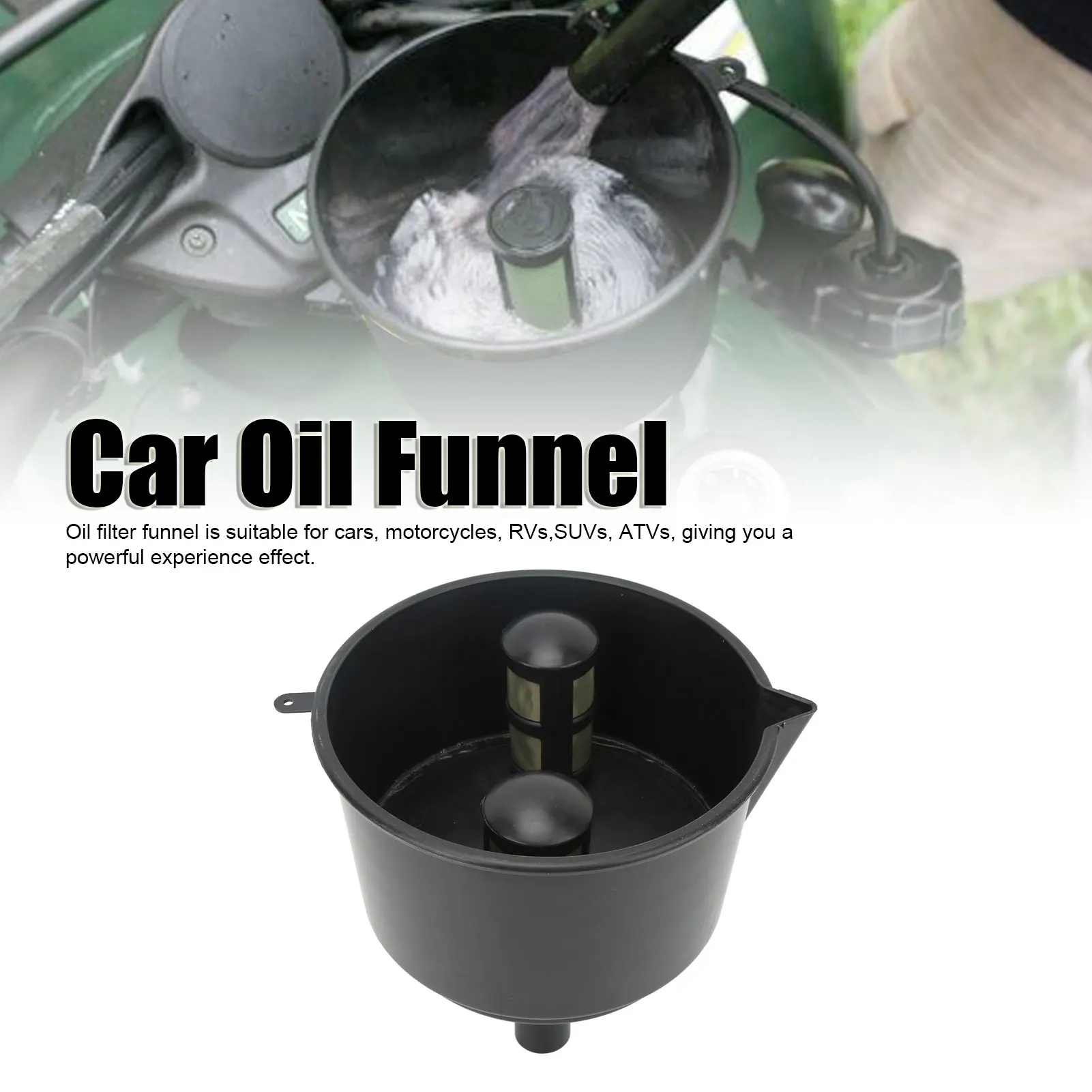 Oil Fuel Filter Funnel Portable Versatile Car Oil Filter Funnel 12 Gallons Quick Filtration High Speed Conduction for ATV