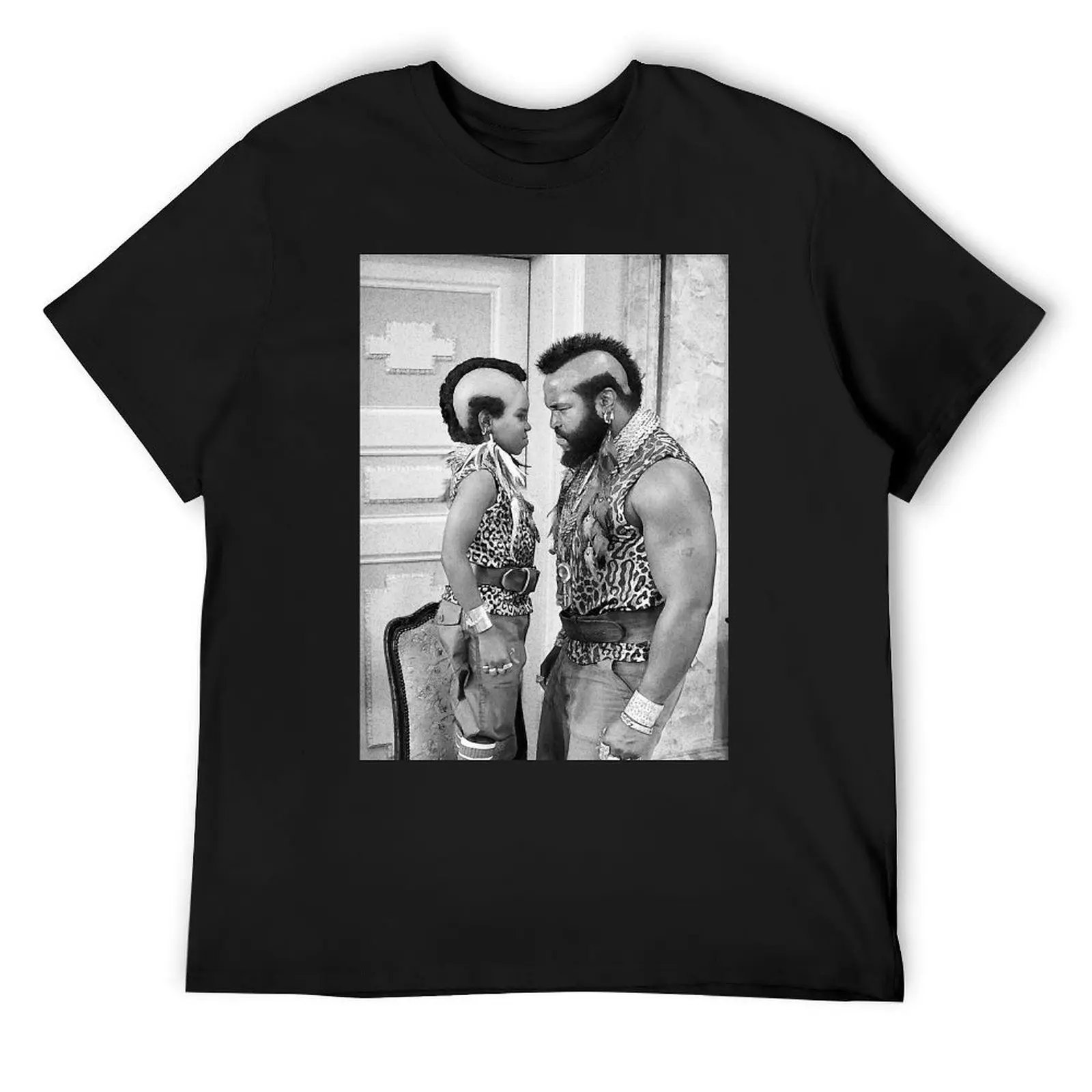 

Eye To Eye - Black & white portrait of Gary Coleman & Mr. T T-Shirt anime clothes summer clothes T-shirts for men cotton