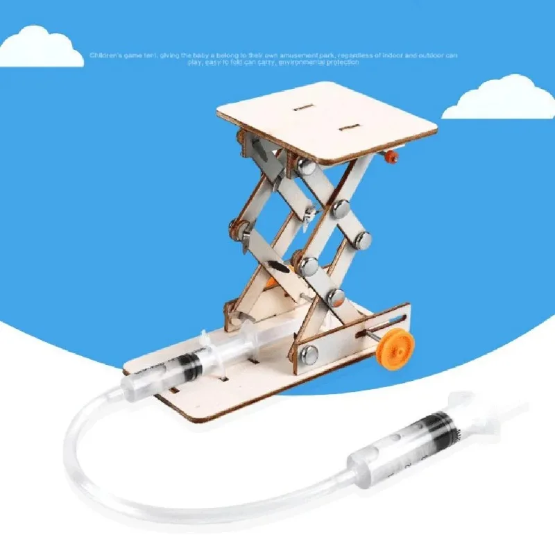 

Kids DIY Science Toys Educational Scientific Experiment Kit Hydraulic Lift Table Model Physics School Projects