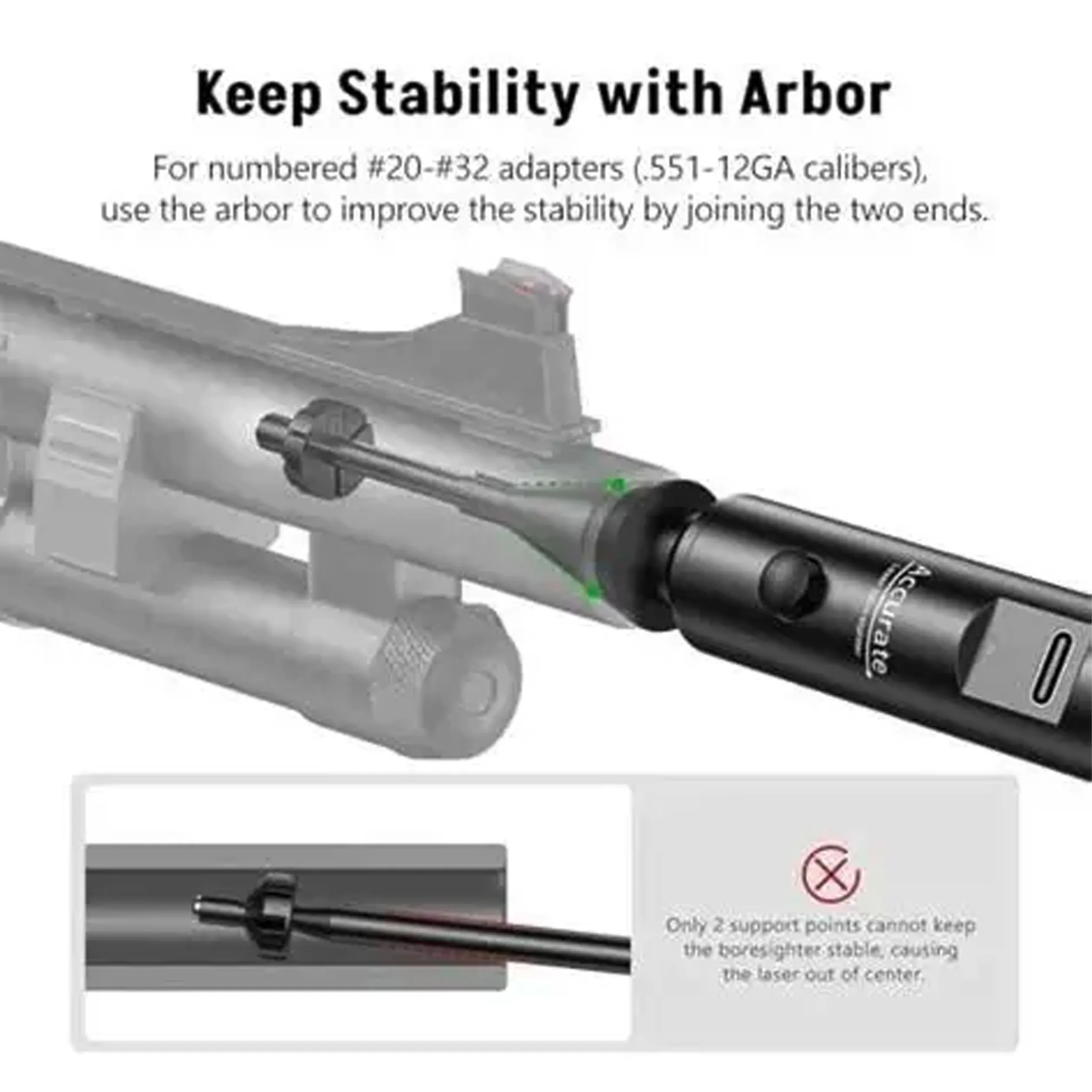 Rechargeable Laser Boresigher Kit 10 Adapters Caliber .177 .22 to .78 Laser Collimator For Rifle Laser Sight