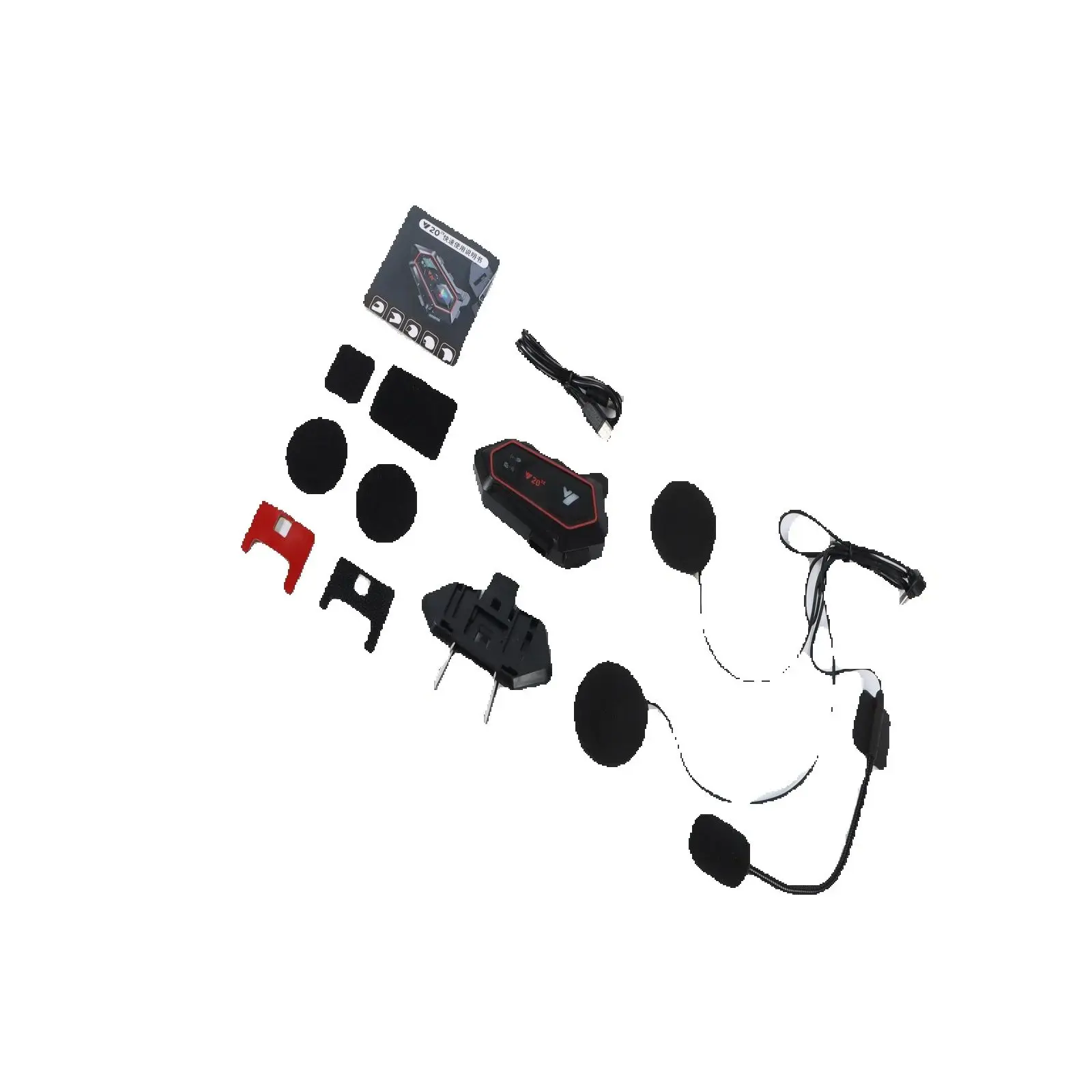

1PC Y20-2x Bluetooth 5.0 Motorcycle Helmet Headset Intercom for Dual Pairing
