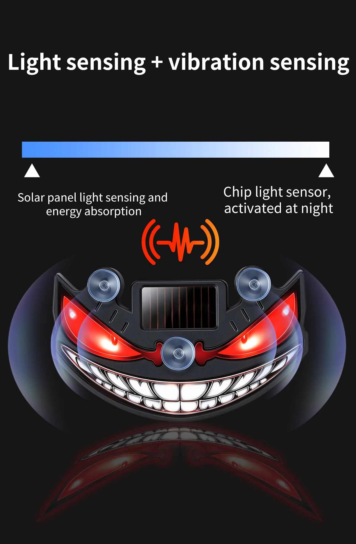 Neue beliebte Devil's Eye Solar-Ladelampe mit dynamischem LED-Licht, mehrere Modi, Warn- und Dekorationslicht ohne Verkabelung – Detail 6