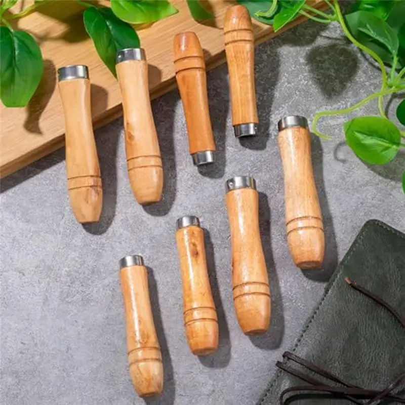 ABNM Wooden File Handle Set Screwdriver Hand Drill File Handle Kit Cutting Tool Craft
