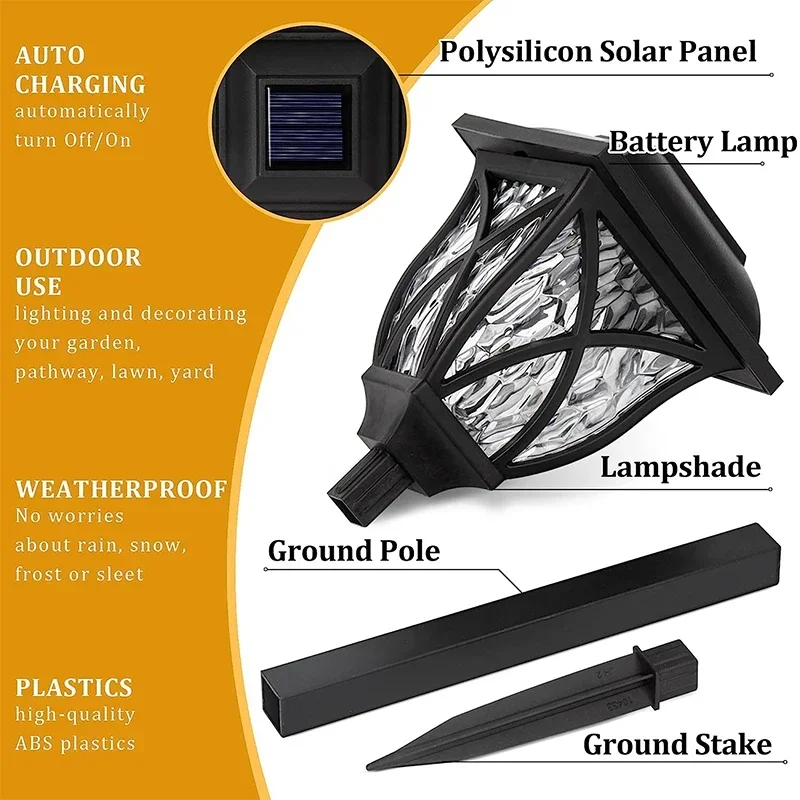 Lampe LED Solaire Imperméable et Chaude pour Pelouse, Luminaire Décoratif d'Extérieur, Idéal pour un Jardin, une Passerelle, une Villa, une Cour ou une Allée