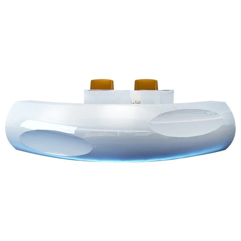 

Round lacquered reception desk, semi-circular simple front desk