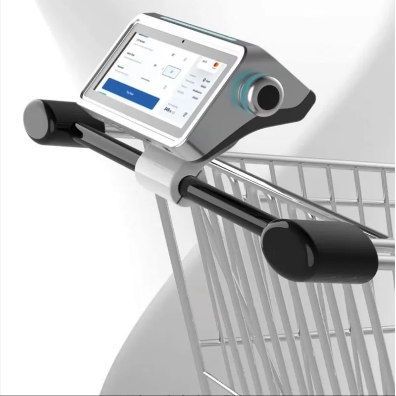 Supermarkt winkelwagen All-in-One POS-systeem terminalmachine NFC Bluetooth USB 10.1" touchscreen 1920x1080 resolutie 1D/2D
