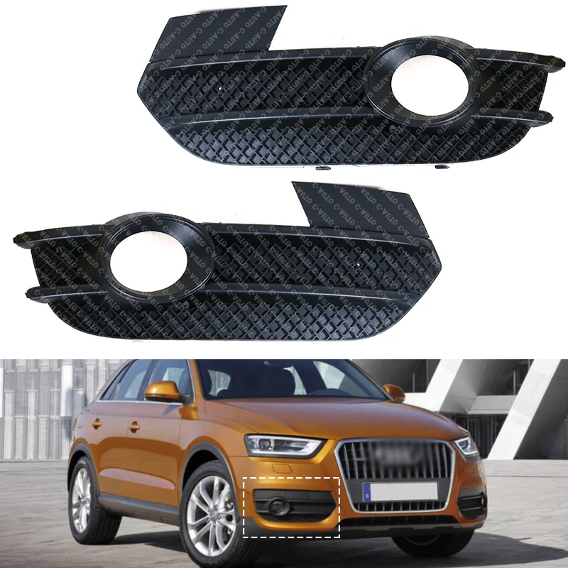 For Audi Q3 2012 2013-2015 EU Version Auto Front Left Right Bumper Fog Light Grille Cover Cap 8U0807681A 8U0807682A Car-styling