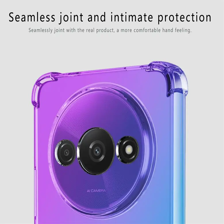 Gradient Airbag TPU Case for Xiaomi Redmi A3 4G Protective Shockproof Cover Fundas Coque Capa