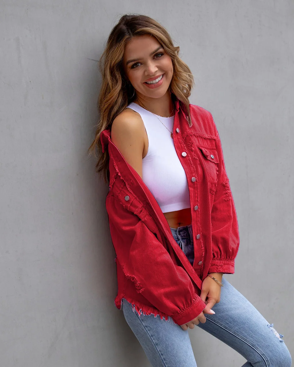 2025 Hole Raw-edges Denim Jacket Women Shirt Denim Cardigan Button Jeancoat Casual Top Outerwear Lady Coat Vintage Women Jacket