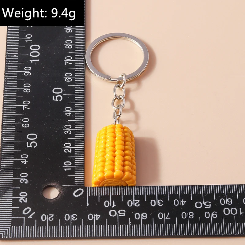 Cute Simulation Vegetable Keychains Resin Food Corn Charms Keyrings Souvenir Gifts for Women Men Car Key Handbag Key Chains