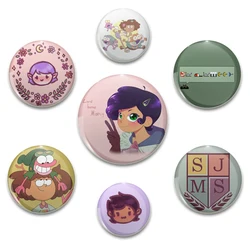 58mm Cartoon Badge Amphibia Marcy Wuz Here Sjms Plastic Pins Button Brooch Easy Snap-in DIY Accessories for Creative Projects