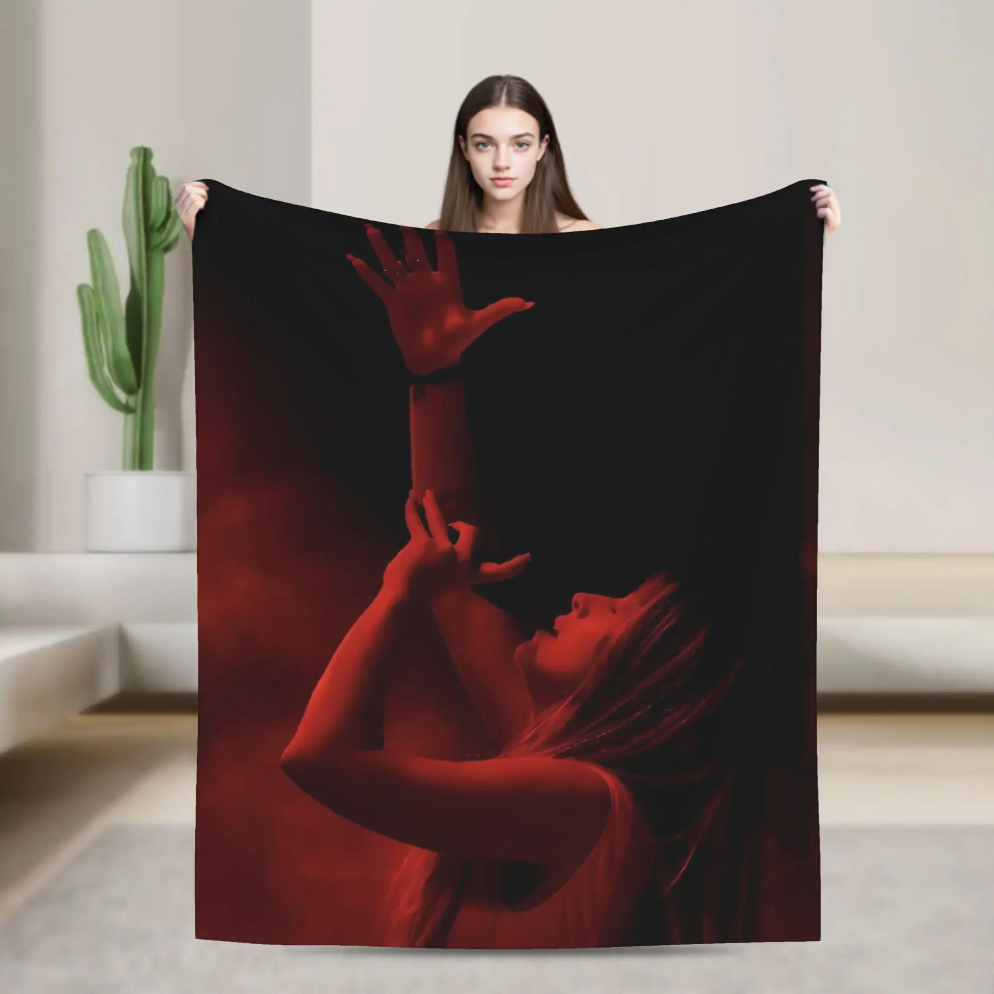 L-Lolas I-Indigos manta de cantante española suave y cálida para sofá, silla, avión, viaje, colcha de franela, funda de cama