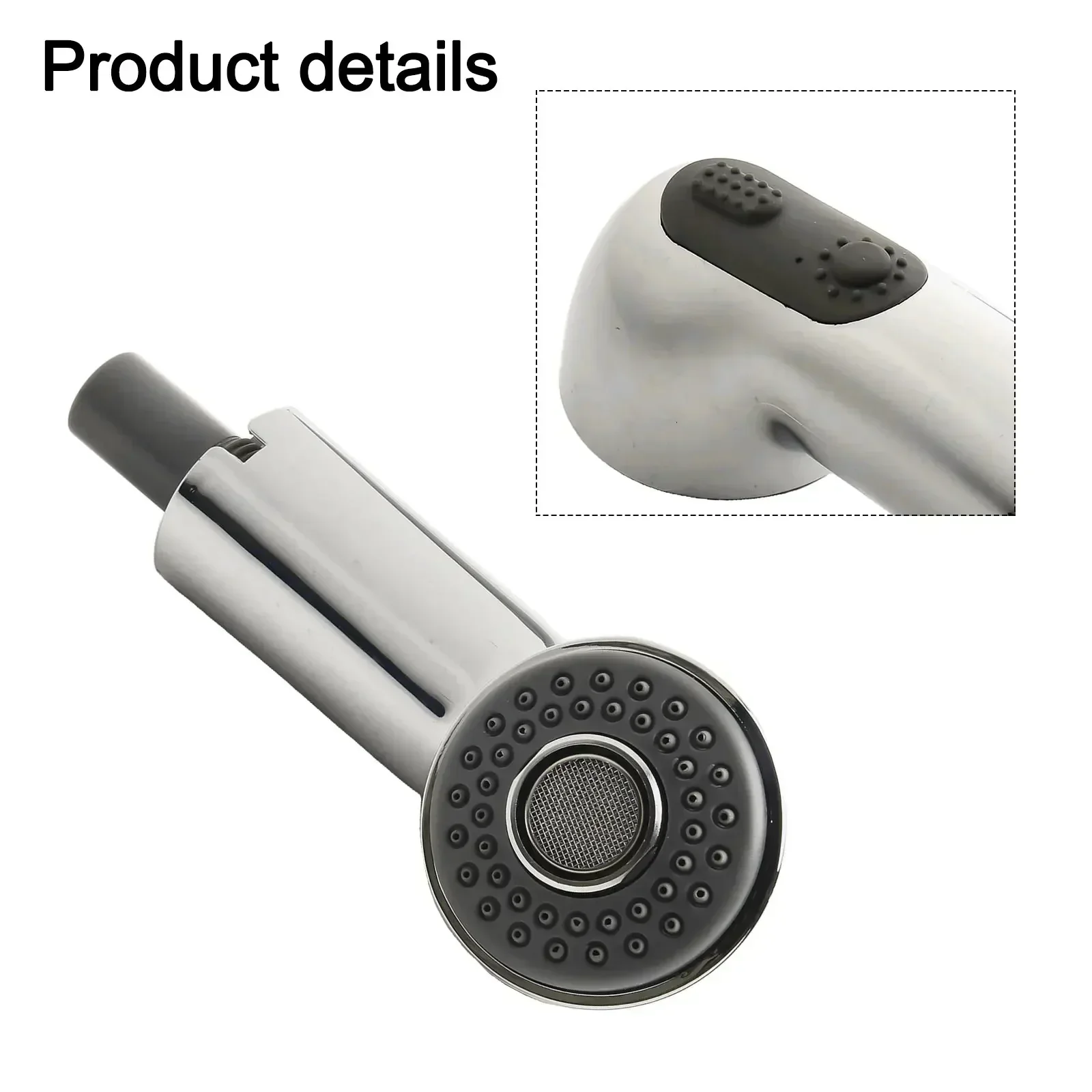 7Trees Universal Pull-Out Spray Head – Chrome ABS, G1/2" Connection, 2-Function Flow, For Kitchen Or Bathroom Faucets