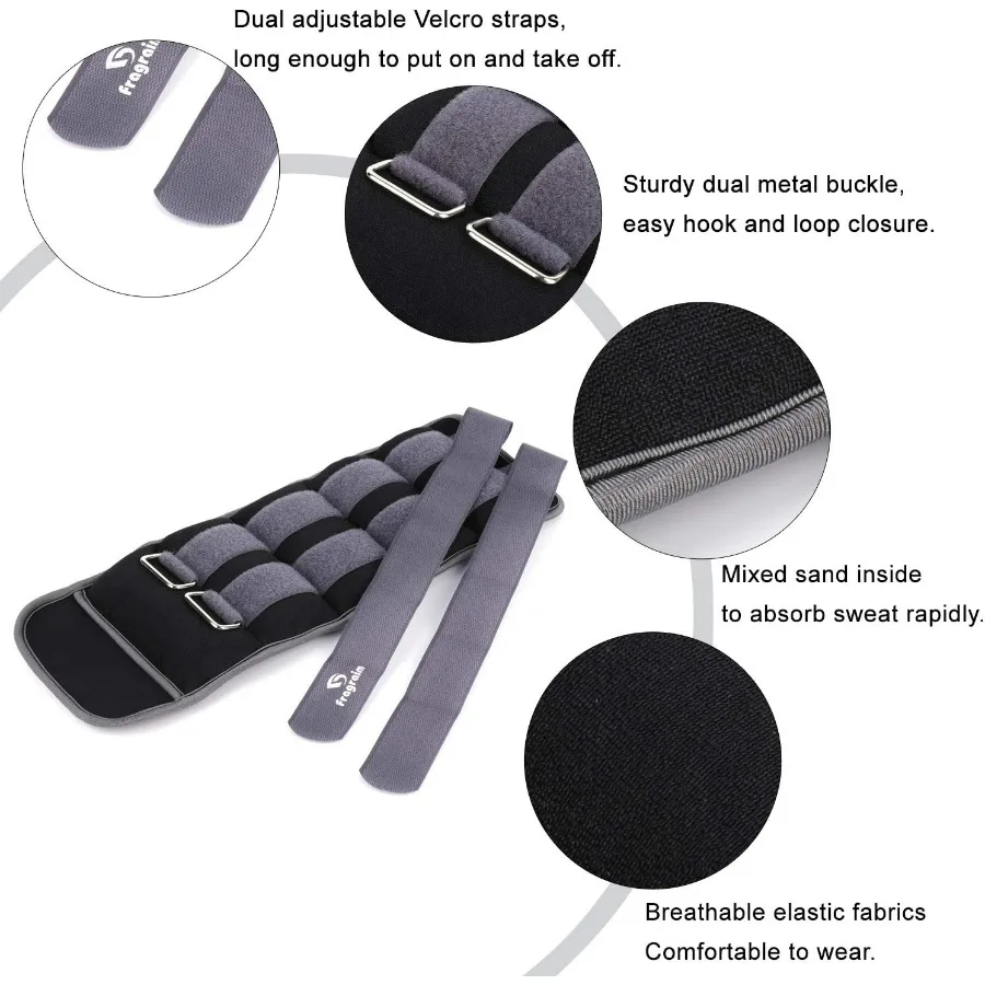 أوزان الكاحل للنساء والرجال و 1 2 3 4 6 8 10 12 15 20 رطل 1 زوج حزام قابل للتعديل معدات تدريب القوة للركض الصالة الرياضية #5