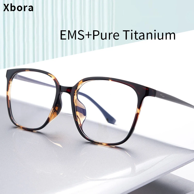 

Xbora New Trend Glasses Frame Retro Titanium Frame Ultra light Square Optical Prescription Eyewear For Men And Women F6606ZM