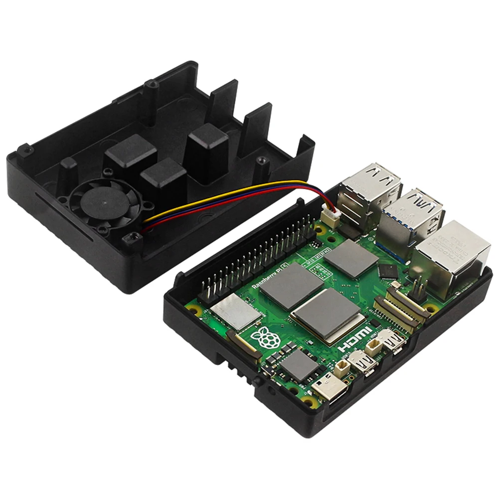 Casing Logam dengan Pendingin Aktif Pi 5, Casing Pendingin Heatsink dengan Kipas Heatsink, Casing Pendingin Logam untuk Raspberry Pi 5