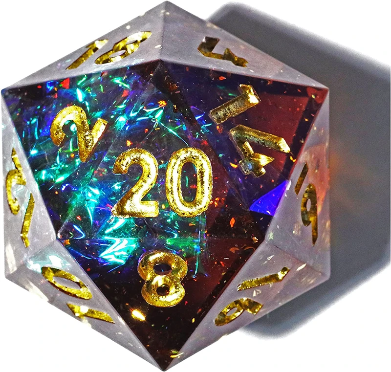 MINI PLANET Polyhedral Resin D20 Dice With Sharp Edges D&D 20 Sided Dice For RPG Table Board Games Handcrafted D20 Dice