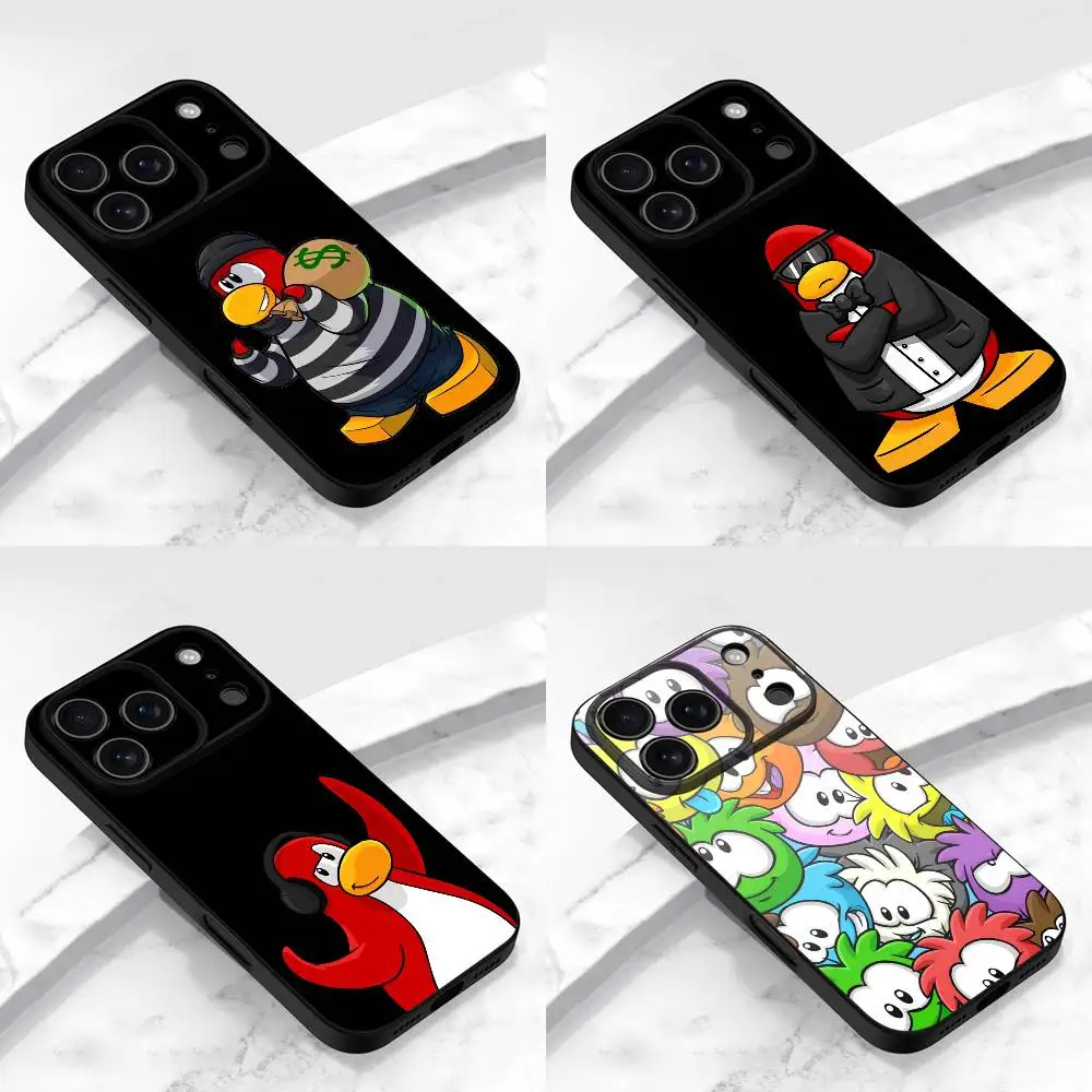 

Game Club Penguin Phone Case For iPhone 17,16,15,14,13,12,11,Pro,Max,Plus,E,Air,Mini Protective Black Cover