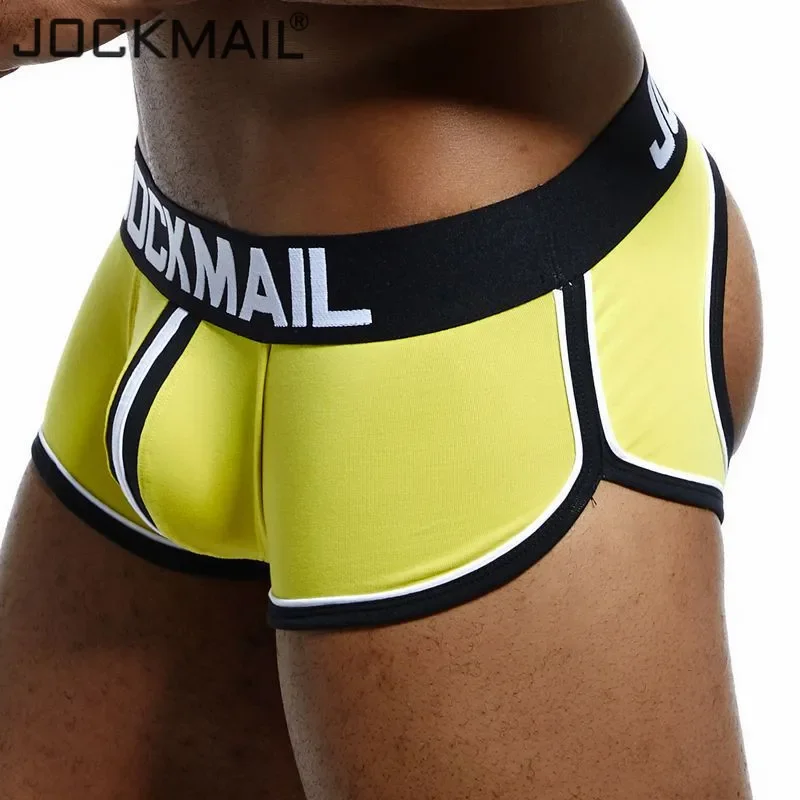 JOCKMAIL Brand Open Backless crotch G-strings Men Underwear Sexy Gay Penis tanga Short  Male Underwear Slip Thongs Jockstrap