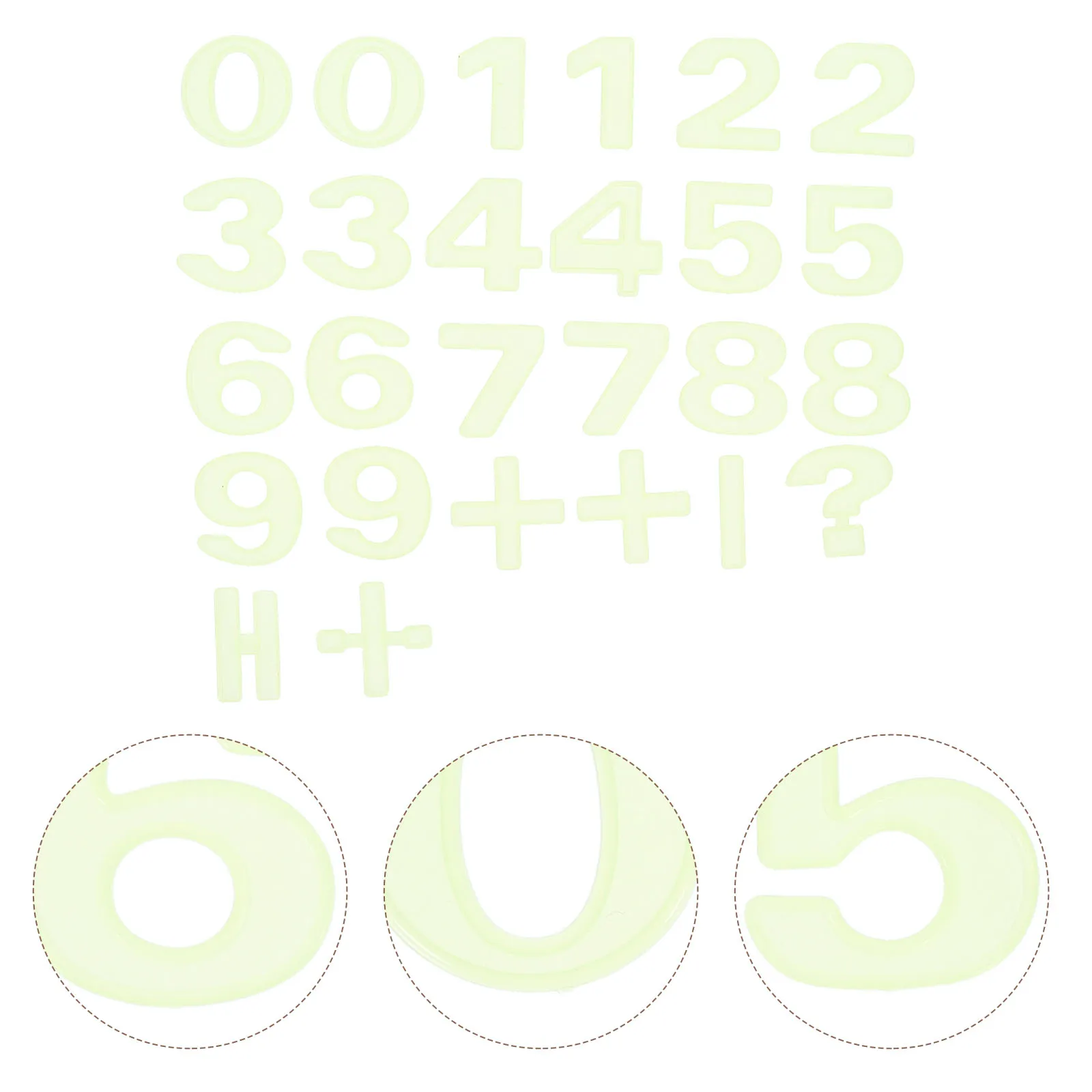 

26 Pcs Luminous Digital Patch Stickers Glowing Creative Wall Cartoon Number Decals Fluorescent Child