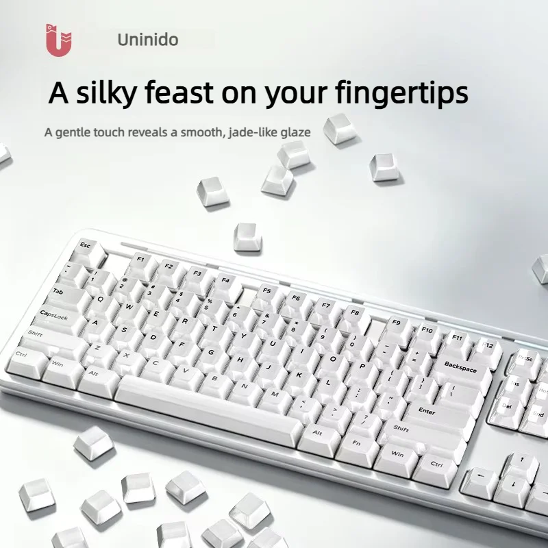 Uninido Keramik-Tastenkappen Komplettset Modifikationstasten Tintendruck-Legende Hintergrundbeleuchtung Glänzende Glasur Benutzerdefinierte Cherry MX Mechanische Tastatur-Tastenkappe