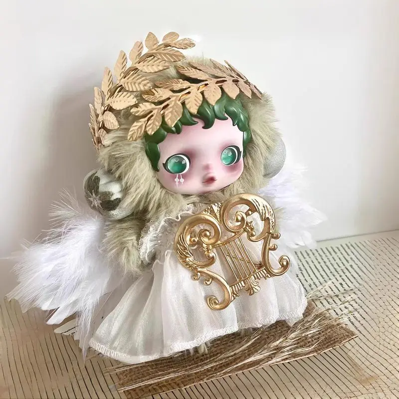 

Beautiful Angel Doll Clothes For Skullpanda Mini Angel With Wings Headdress Suitable For Labubu V3 V2 V1 Dolls Decor Accessories