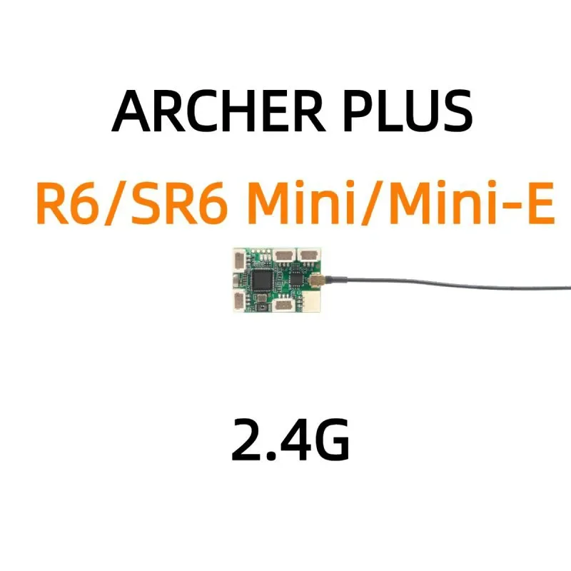 FrSky ARCHER PLUS R6/SR6 Mini/Mini-E Receivers, 6CH, features a small form factor in lightweight