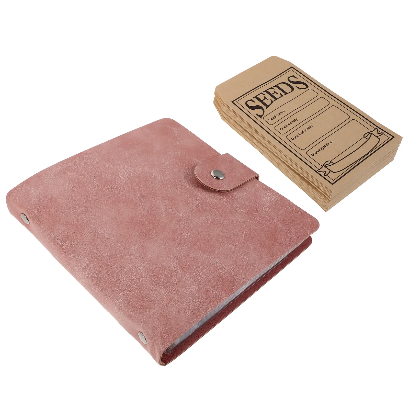 

1Set Seed Packet Organizer Binder 25 Sheet Holders 50 Refillable Envelopes Sturdy Fake Design for Efficient Seed Storage