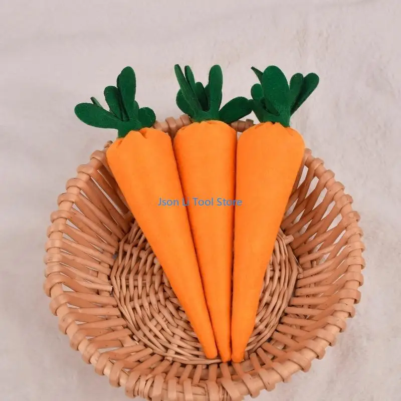 y08d عيد الفصح قطعة قماش الجزر الديكور ثمار الجزر الاصطناعية ألعاب الحزب ديكور قلادة #1