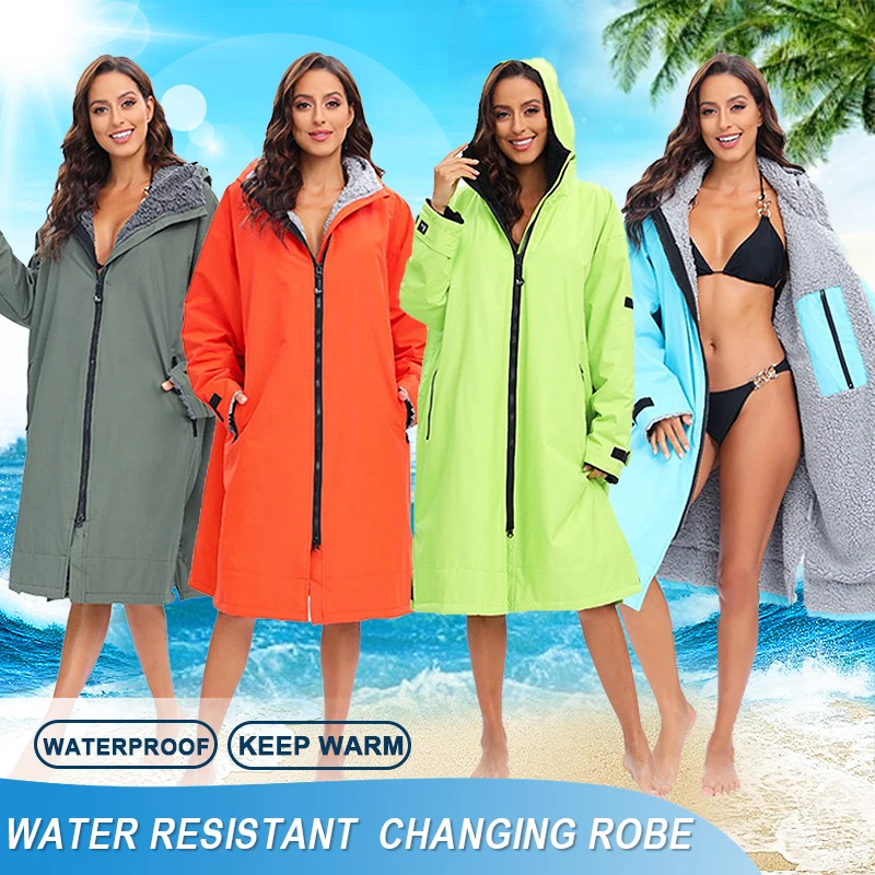 

Surf Changing Robe Jacket Coat Quick Drying Jacket Weatherproof Cloak Outwear Surf Changing Robe Jacket Swim Parka Windbreaker