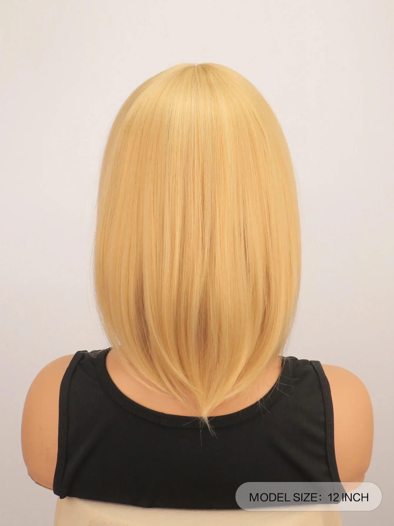 QQXCAIW Parrucca sintetica per ragazze Parrucca corta diritta per cosplay Parrucca per capelli biondi per feste in costume per donne