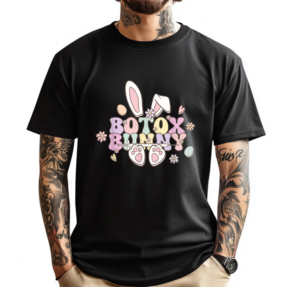 

Botox Bunny Cosmetic Injector Easter Nurse Botox Dealer Grahpic Tee Shirt Luxury Designer Big Size Punk Style