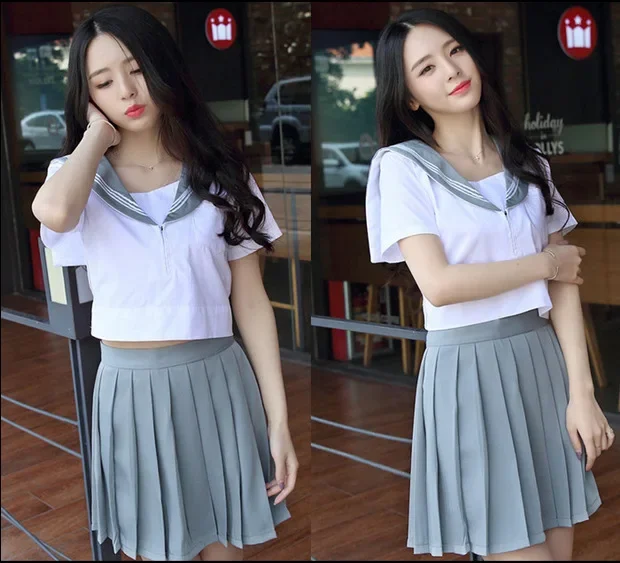 Students Suit Ms. Pleated Skirt School Japanese School Uniform  Korean style 2 pcs for Girls