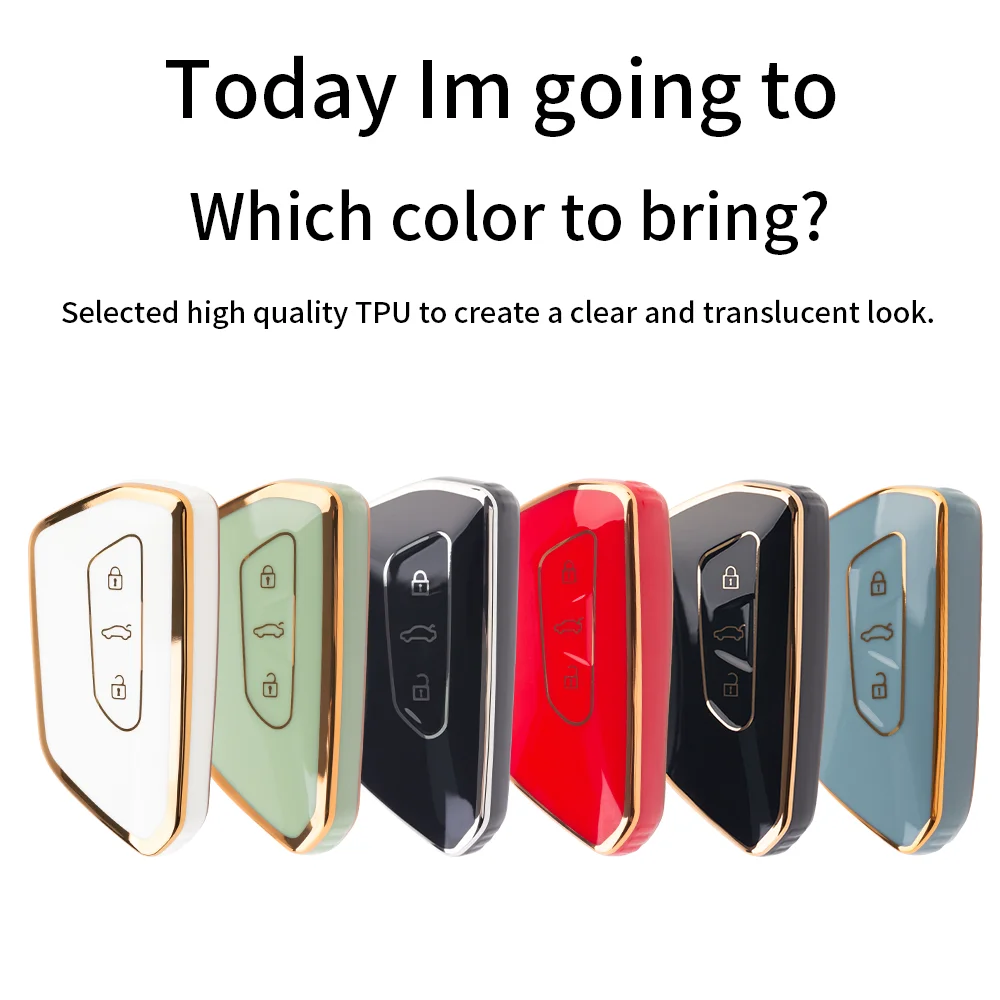 حافظة مفاتيح سيارة لينة من البولي يورثان الحراري لفولكس فاجن ، جولف 8 ، MK8 ، ID.3 ، ID.4 ، كوبرا ، سكودا أوكتافيا A8 ، مقعد ليون MK4 ، هو ، Formentor Tarraco #5