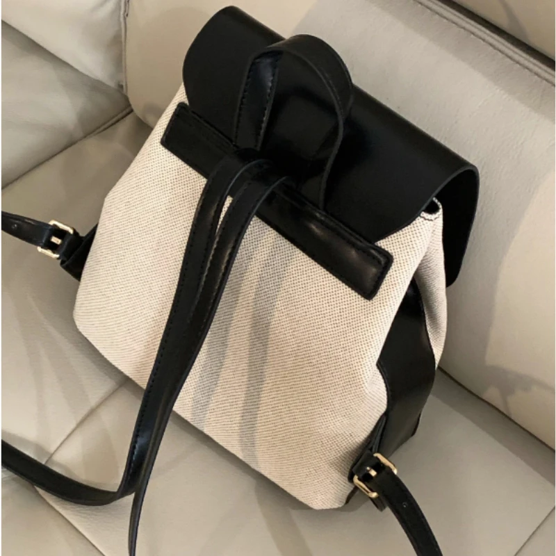 Fashion All Match Korean Backpacks Patchwork Contrast Color Preppy Simple Handbags Japanese Women Casual Y2k Aesthetic Schoolbag