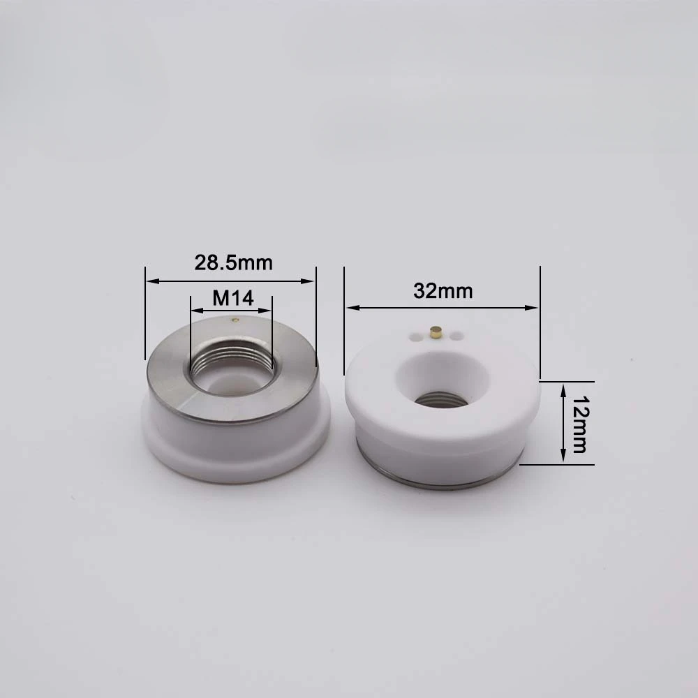 Suporte cerâmico do bocal para Precitec, Corpo WSX Raytools, Cabeça de corte a laser de fibra HSG, Diâmetro 28mm, 32mm