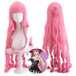 Anime Perona Cosplay Wig One Piece Princess Ghost Role Play Accessories Props High Temperature Wire Pink Curly Hair With Wig Cap