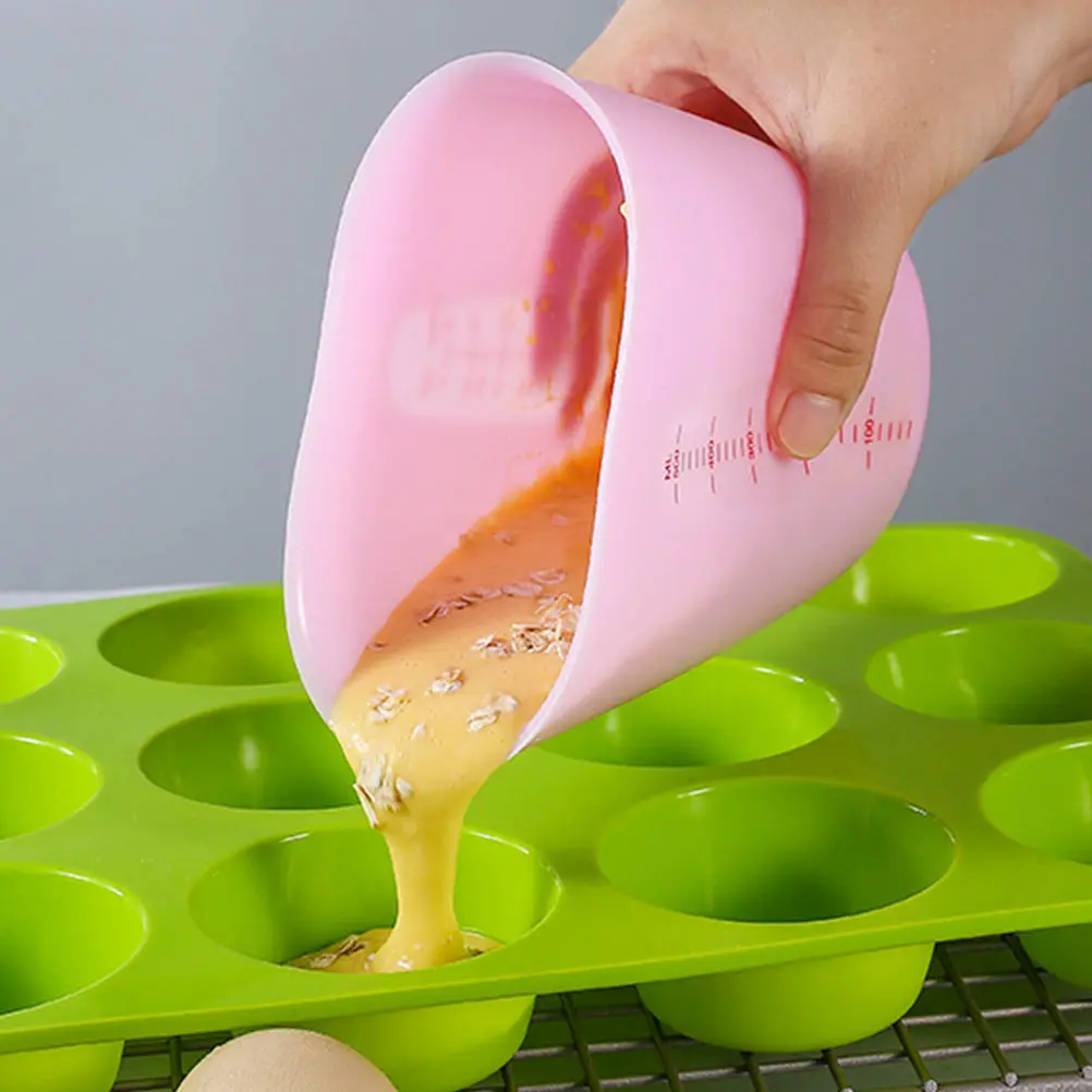 

2Pcs Measuring Cups Silicone Food Grade Safe Accurate Measurements Easy Clean Dishwasher Kitchen Baking Tools Practical