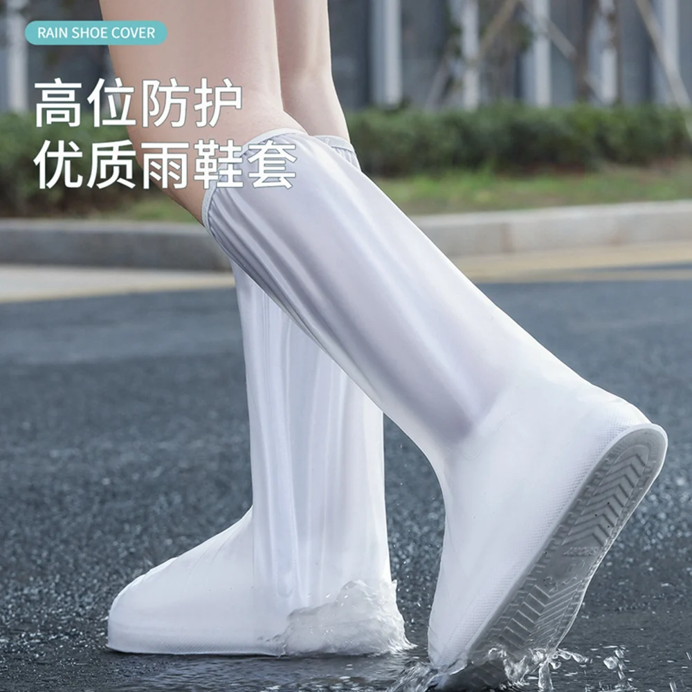 Rain Shoe Cover Protector Impermeable Waterproof Rubber Non Slip Wear Resistant Soft Slippers Gardening Boots Riding High Tube