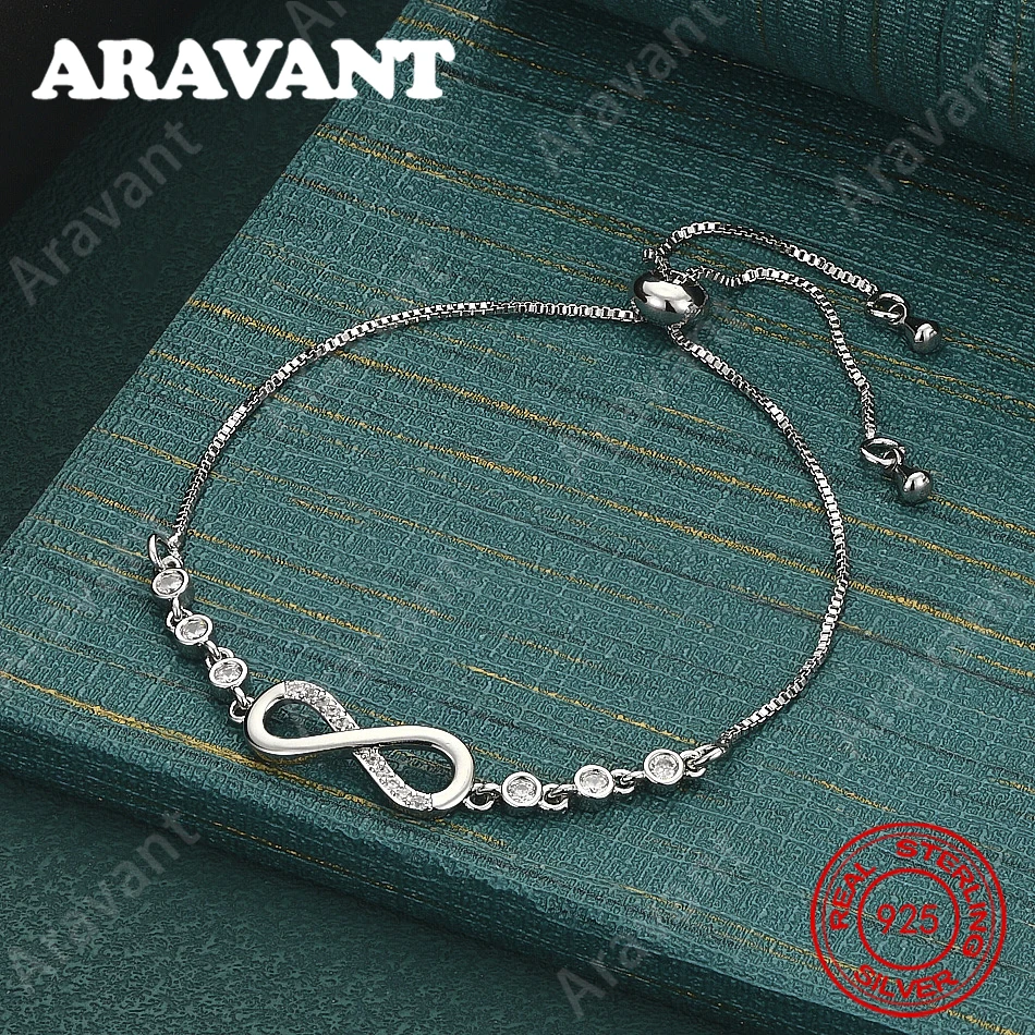 925 Sterling Silver Infinity Loop Bracelet – A Fresh, Stylish Design; Ideal For Engagement Jewelry