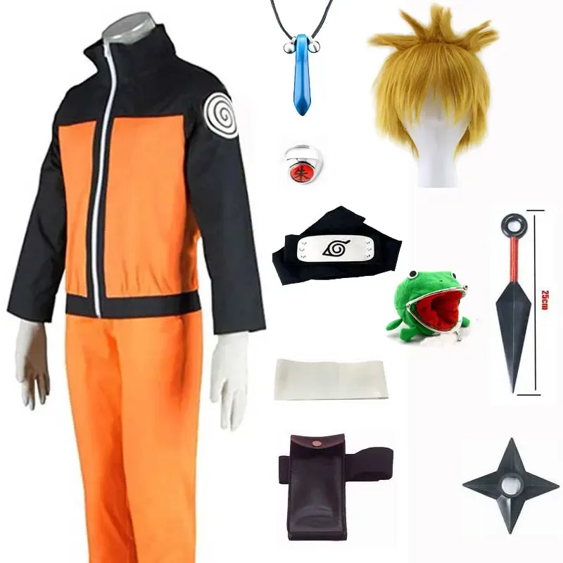 Bear's Den Children Adult Anime Ninja Cosplay Costume Performance Clothes Boys Men Uzumaki Uniform Kids Halloween Cost New 2025