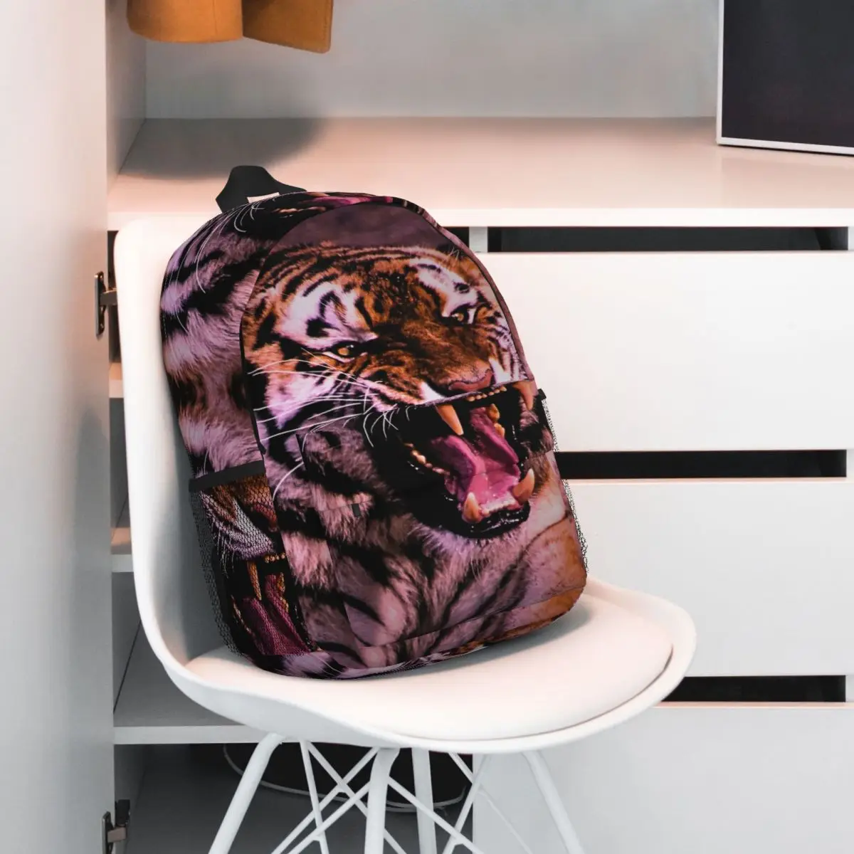 Fierce Tiger Roars Realistically Backpack Student BookBag Children School Bag Laptop Shoulder Bags for Men Women