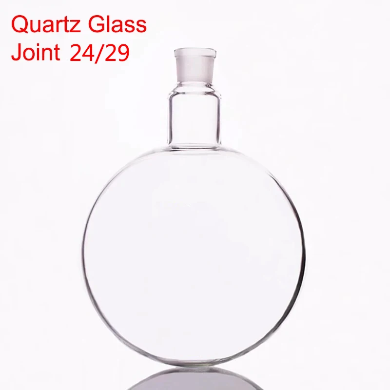 Quartz Glass Single standard mouth round-bottomed flask, Capacity 50mL-2000mL and joint 24/29, Single neck round flask